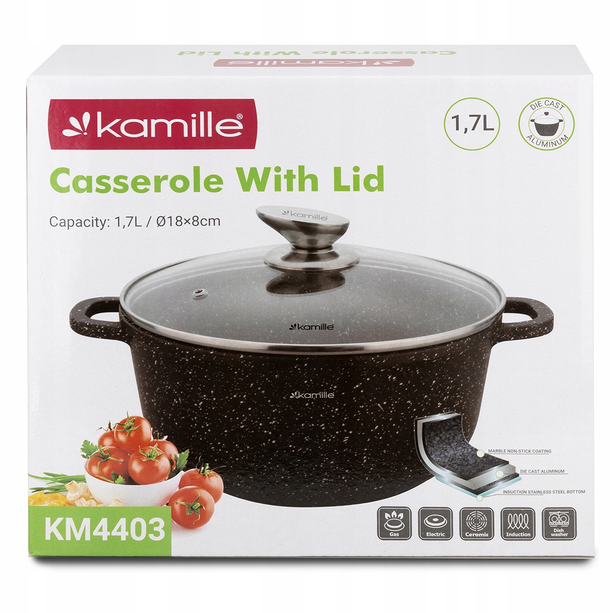 Garnek Kamille KM-4403 przystosowany do kuchenki indukcyjnej