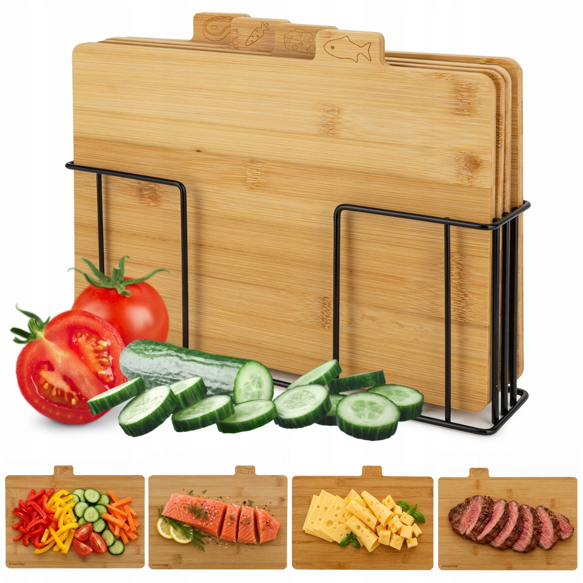 Naturalne bambusowe deski kuchenne Kamille KM-10047