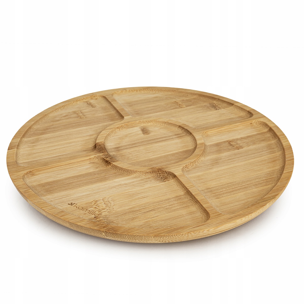 Patera bambusowa 30 cm Kamille z pięcioma przegródkami