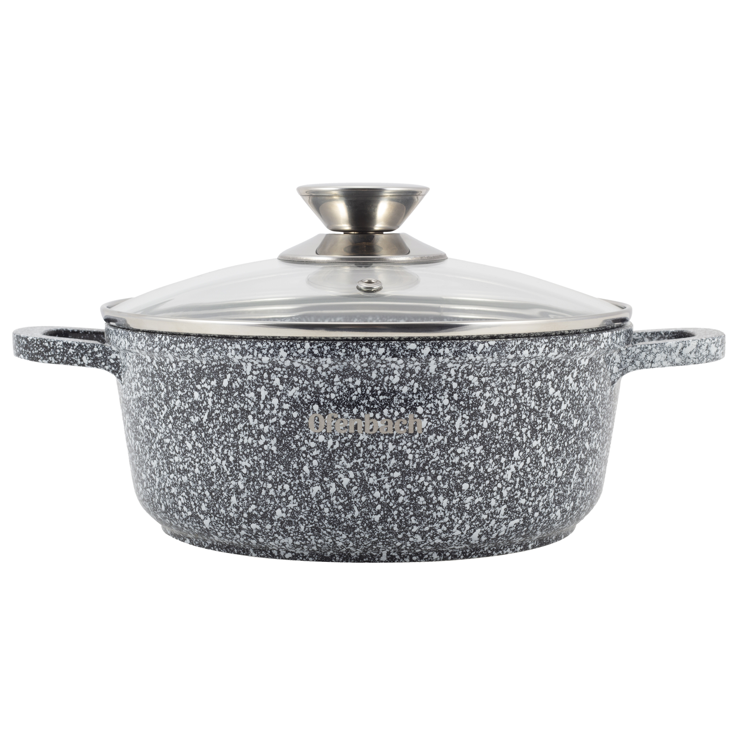 Garnek aluminiowy granitowy Ofenbach 4,5 l z pokrywką szklaną