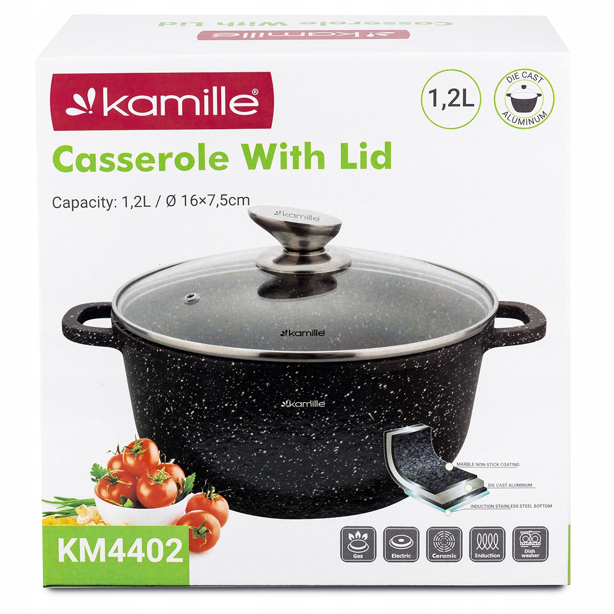 Garnek marmurowy KAMILLE KM-4402