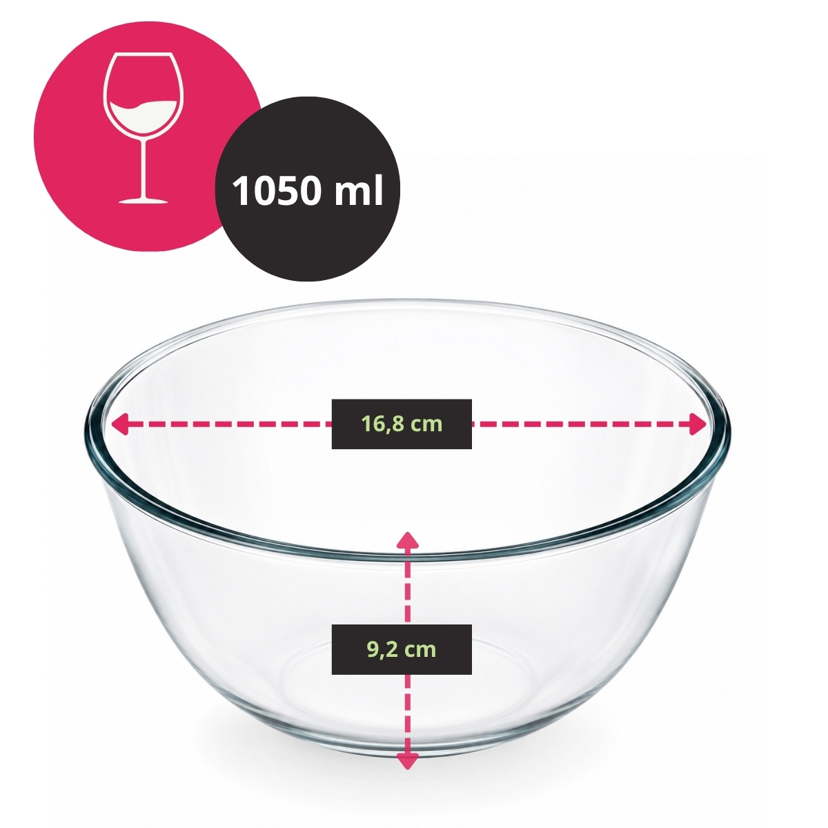 Kamille KM9182 miska salaterka szklana 1050 ml specyfikacja techniczna