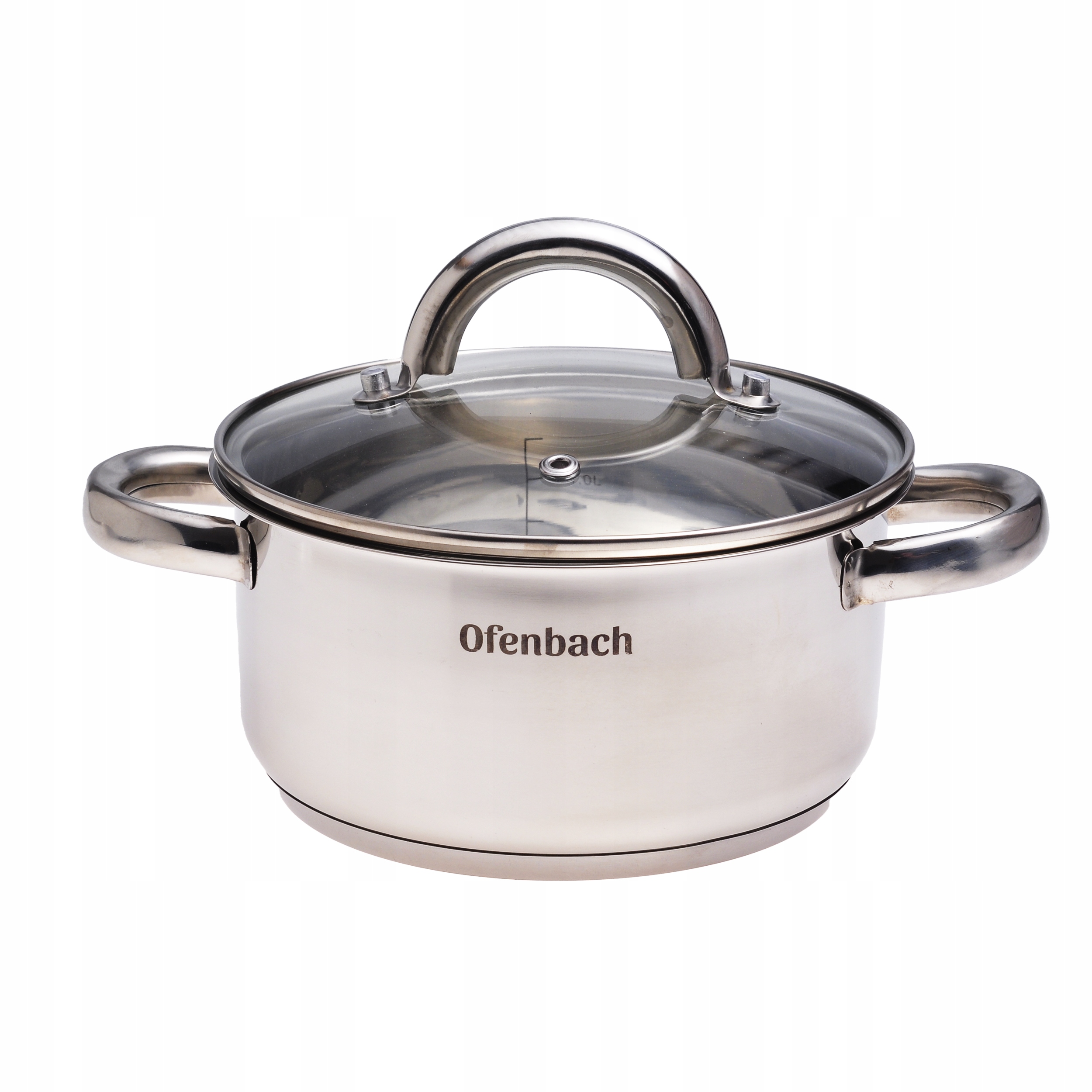 Garnek ze stali nierdzewnej OFENBACH NB-100523 1,5 l z pokrywką szklaną