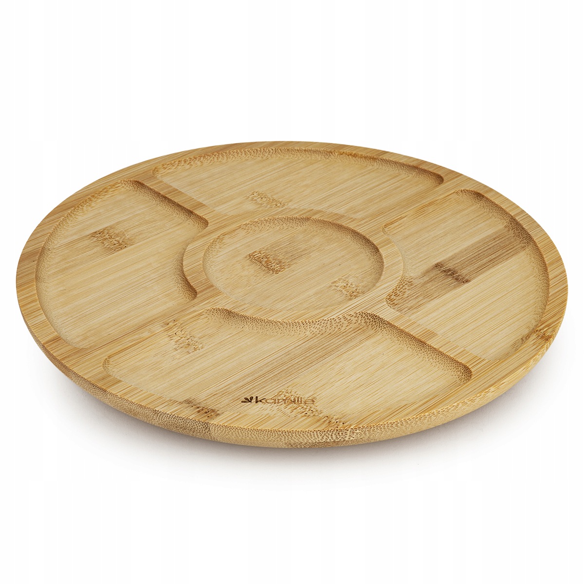Patera bambusowa 25 cm Kamille z pięcioma przegródkami