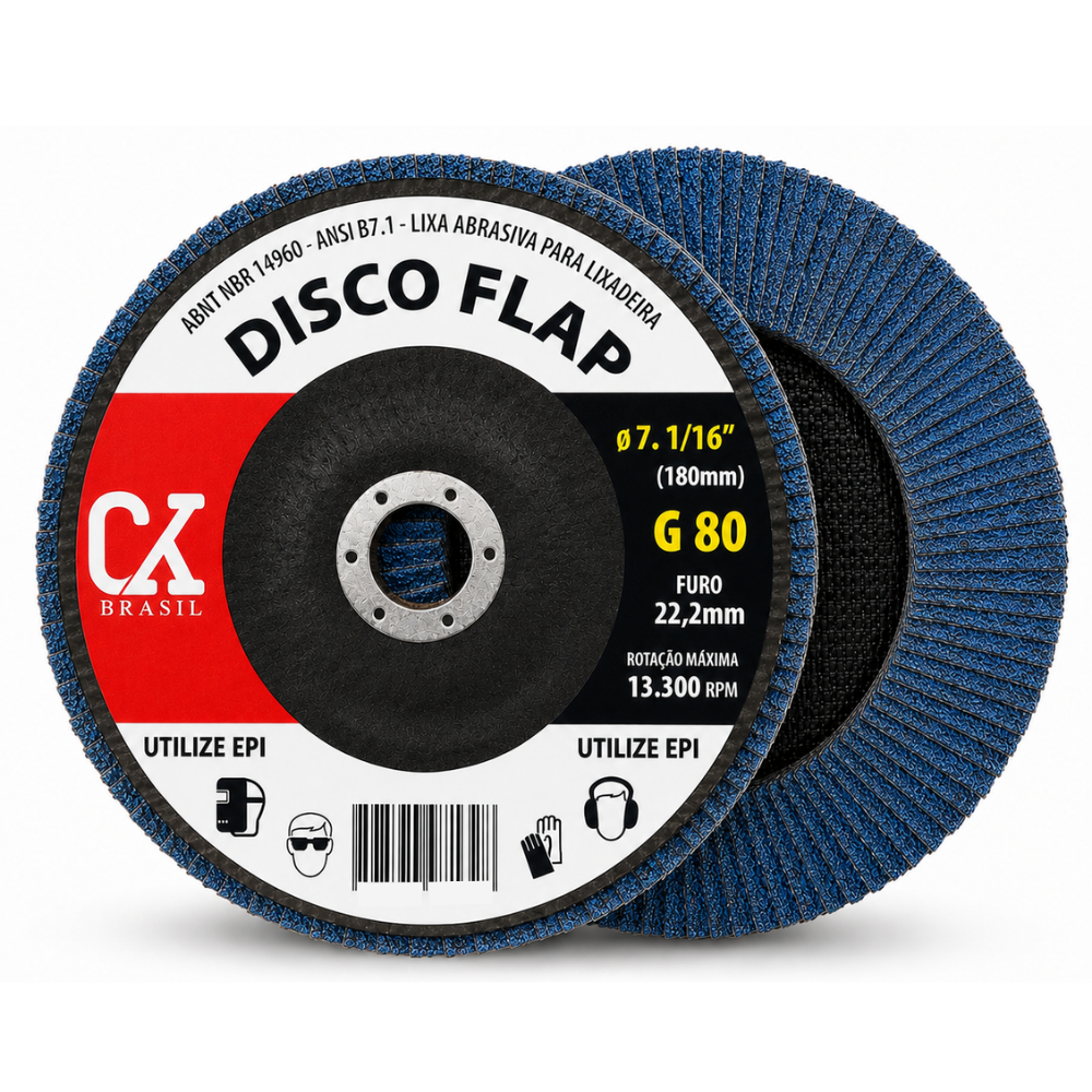 Disco Flap Zircon 7" 180mm Linha Pro | CK Brasil | CKBRASIL
