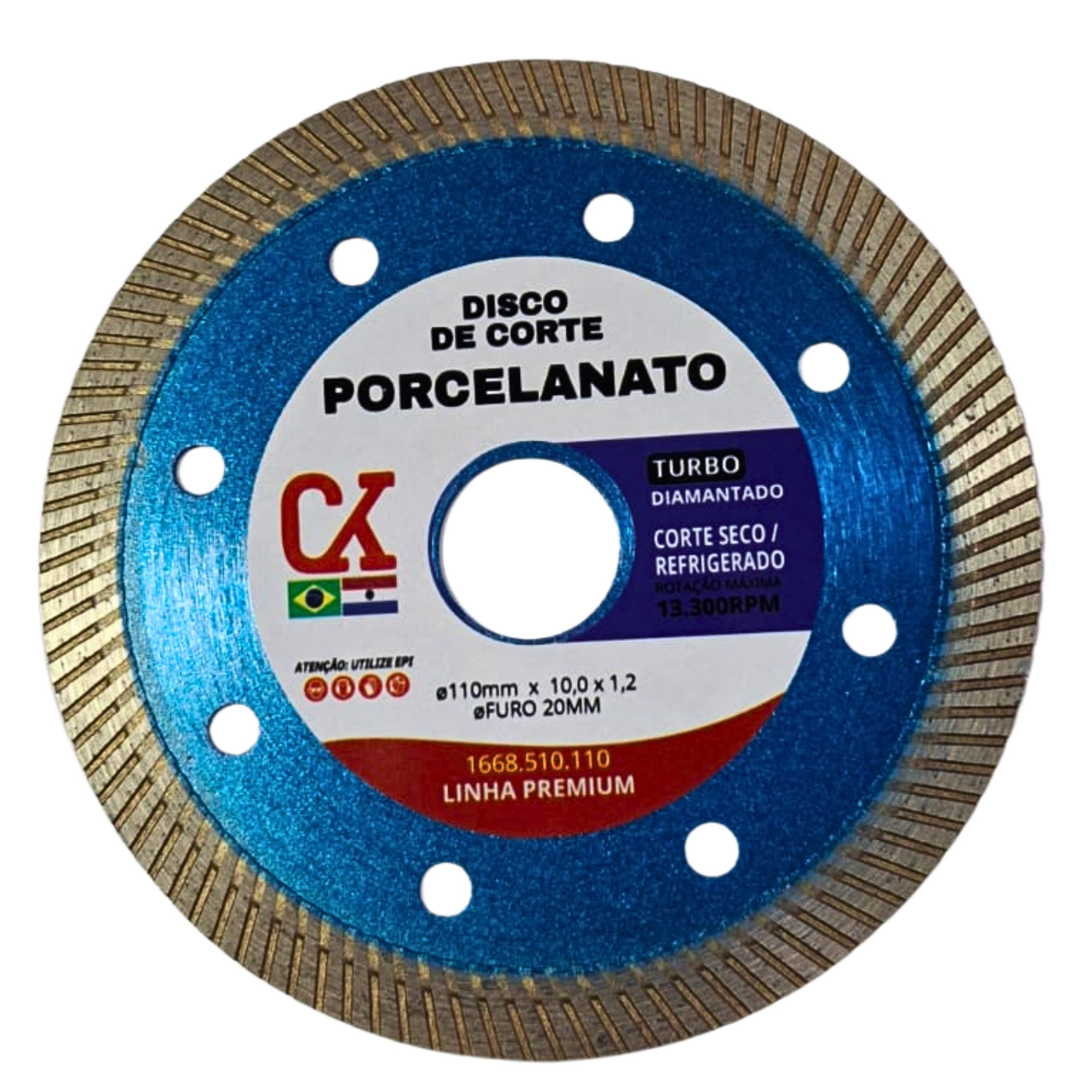Disco Diamantado Porcelanato 110x10mm - Linha Especial Azul - CK Brasil | CKBRASIL