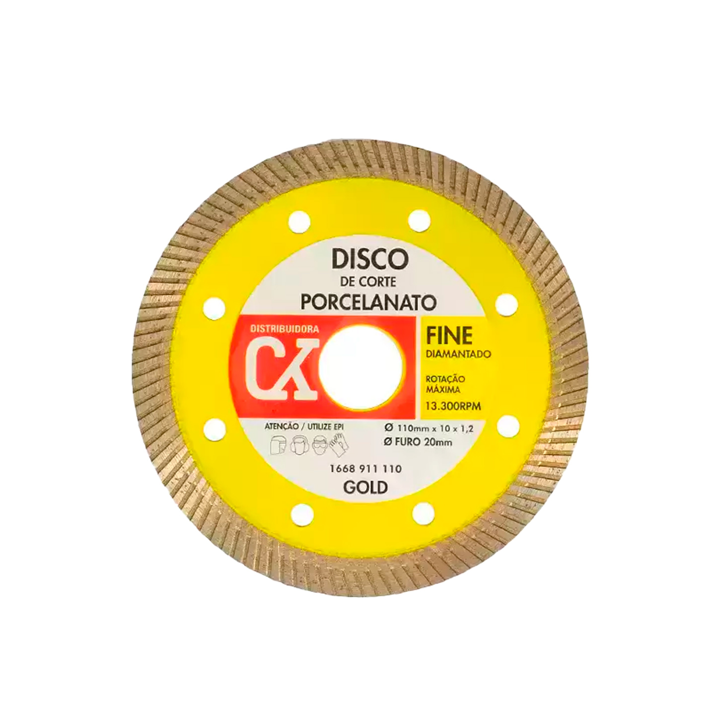Disco Diamantado Porcelanato Fine 110x1,2x10mm Linha Gold Premium - Ck Brasil | CKBRASIL