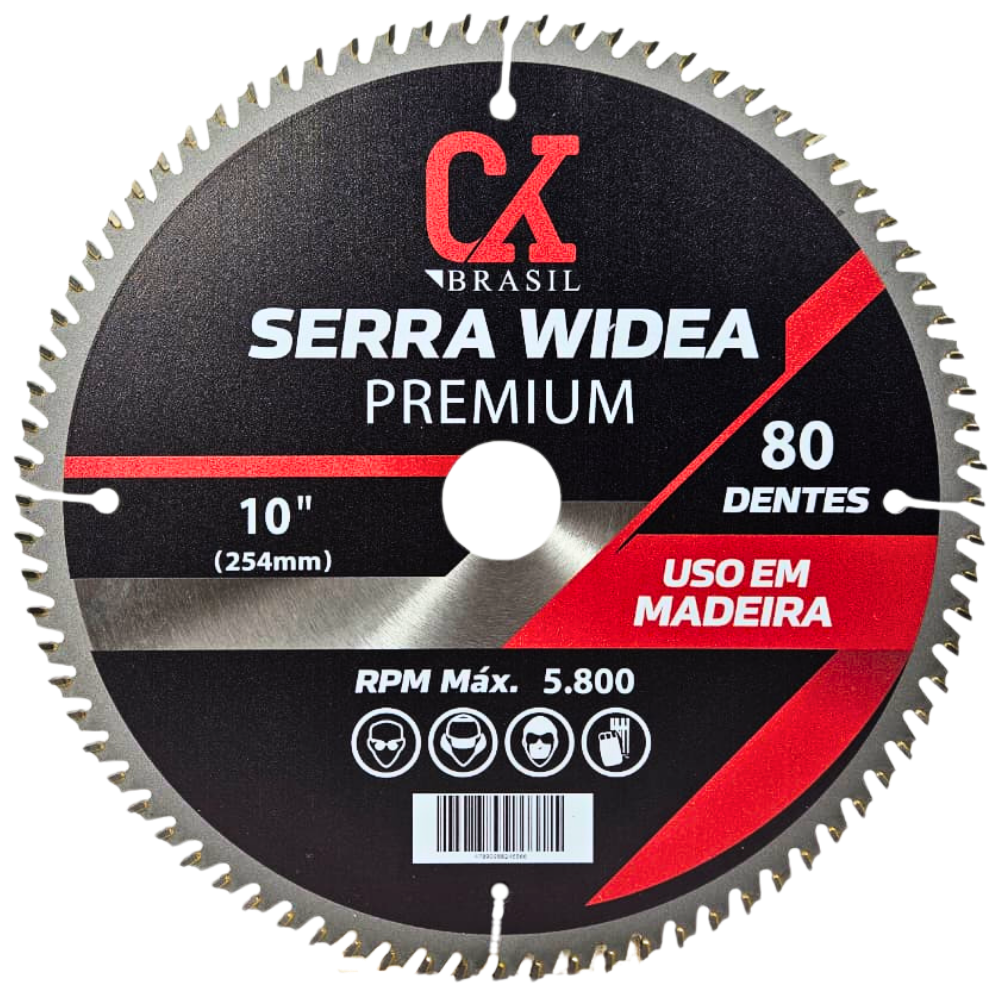 Disco Widea de Madeira 10" 254mm 80 Dentes Linha Premium - CK Brasil | CKBRASIL