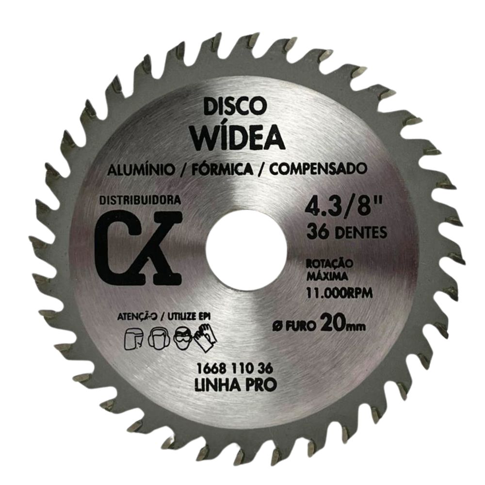 Disco Widea de Madeira 110mm 36 Dentes | CK Brasil | CKBRASIL