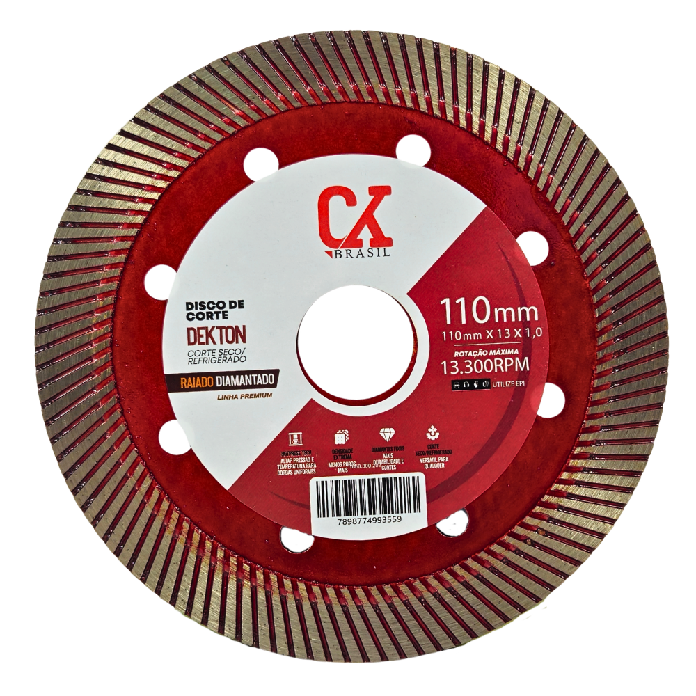 Disco Diamantado Raiado Fine 110 x 1,2 x 13mm Linha Premium - Ck Brasil | CKBRASIL