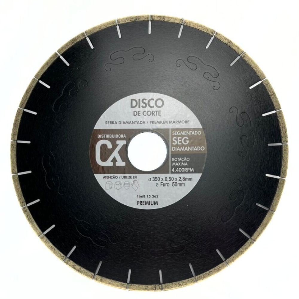 Serra Diamantada Mármore Linha Premium Importada 350mm Preta | CK Brasil | CKBRASIL