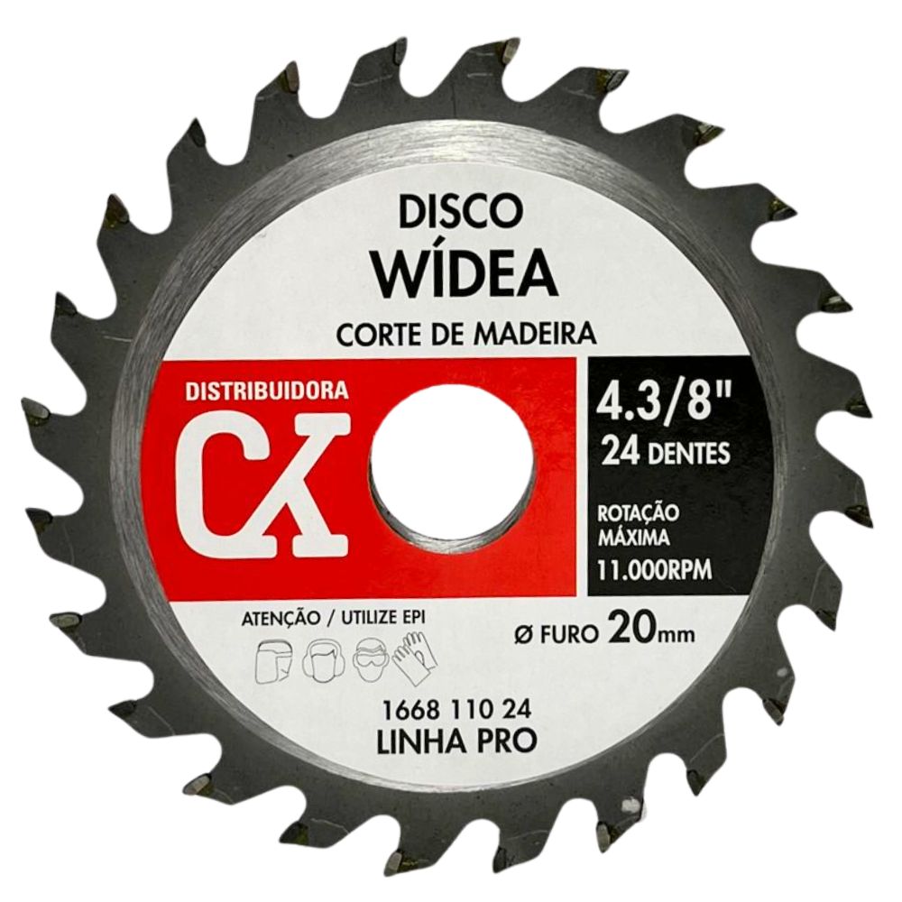 Disco Widea de Madeira 110mm 24 Dentes | CK Brasil | CKBRASIL