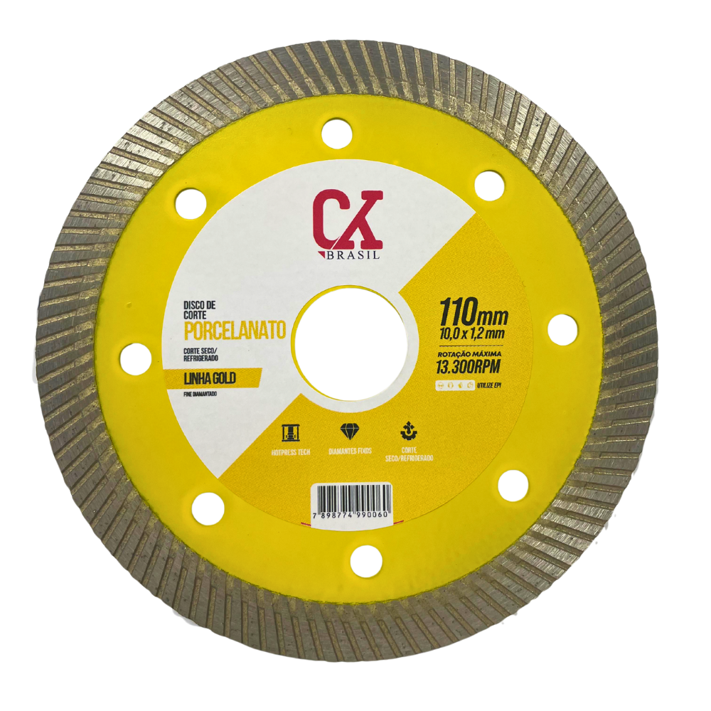 Disco Diamantado Porcelanato Fine 110x1,2x10mm Linha Gold Premium - Ck Brasil | CKBRASIL
