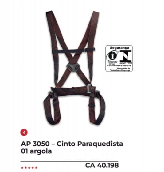 Cinto Paraquedista - 1 Ponto conexão Laços Frontais CA 40198 | CKBRASIL