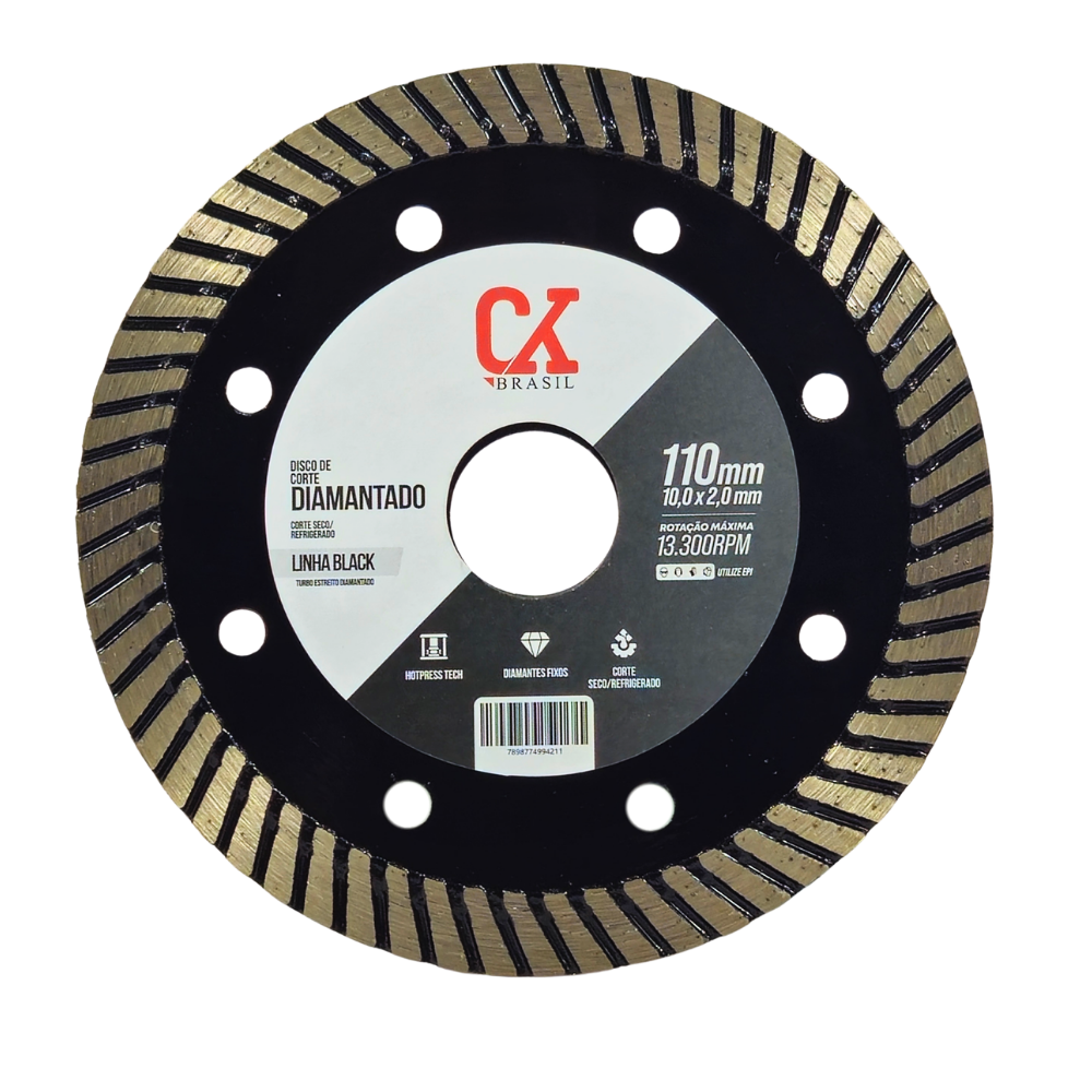 Disco Diamantado 110x10x1,6 Estreito Linha Black - Ck Brasil | CKBRASIL