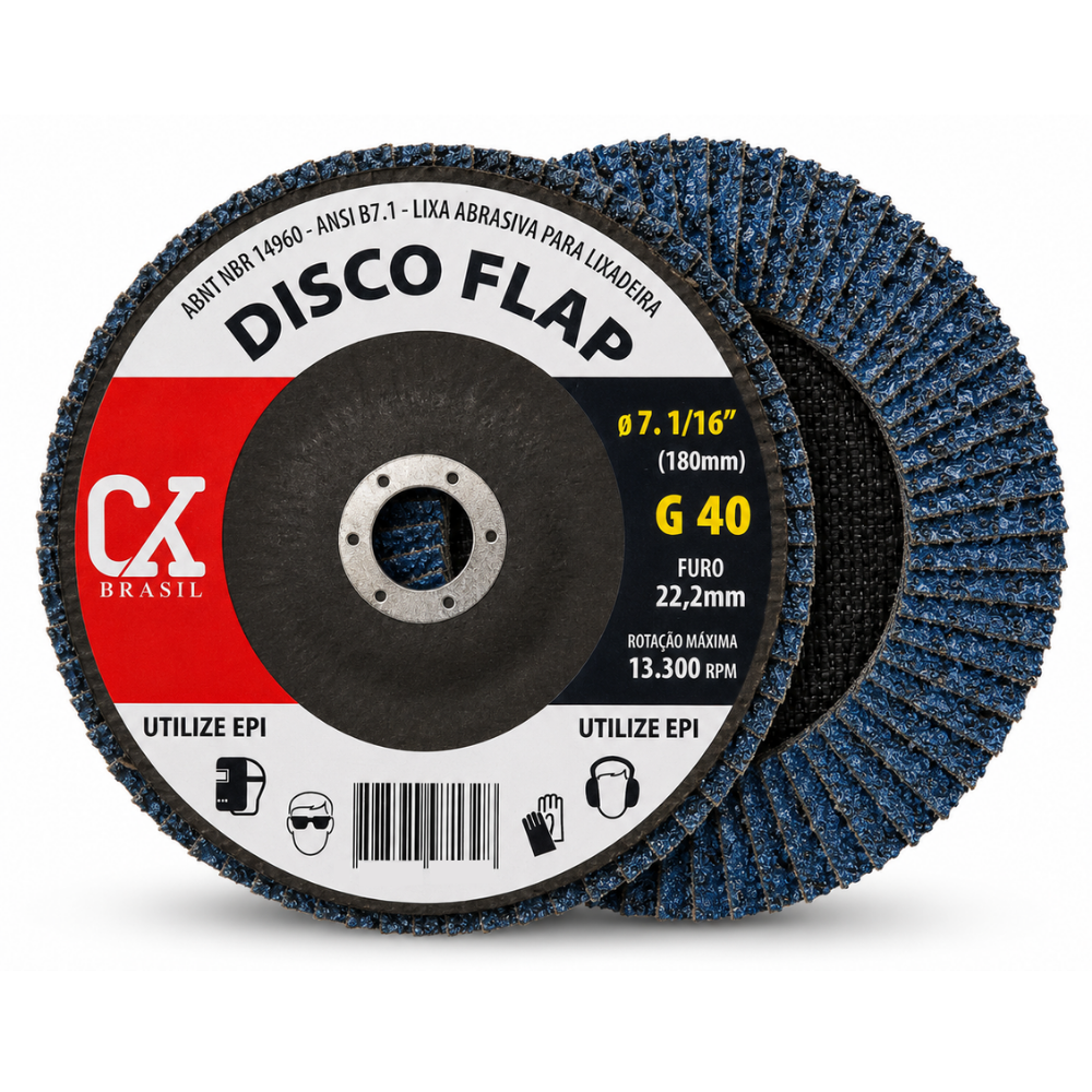 Disco Flap Zircon 7" 180mm Linha Pro | CK Brasil | CKBRASIL