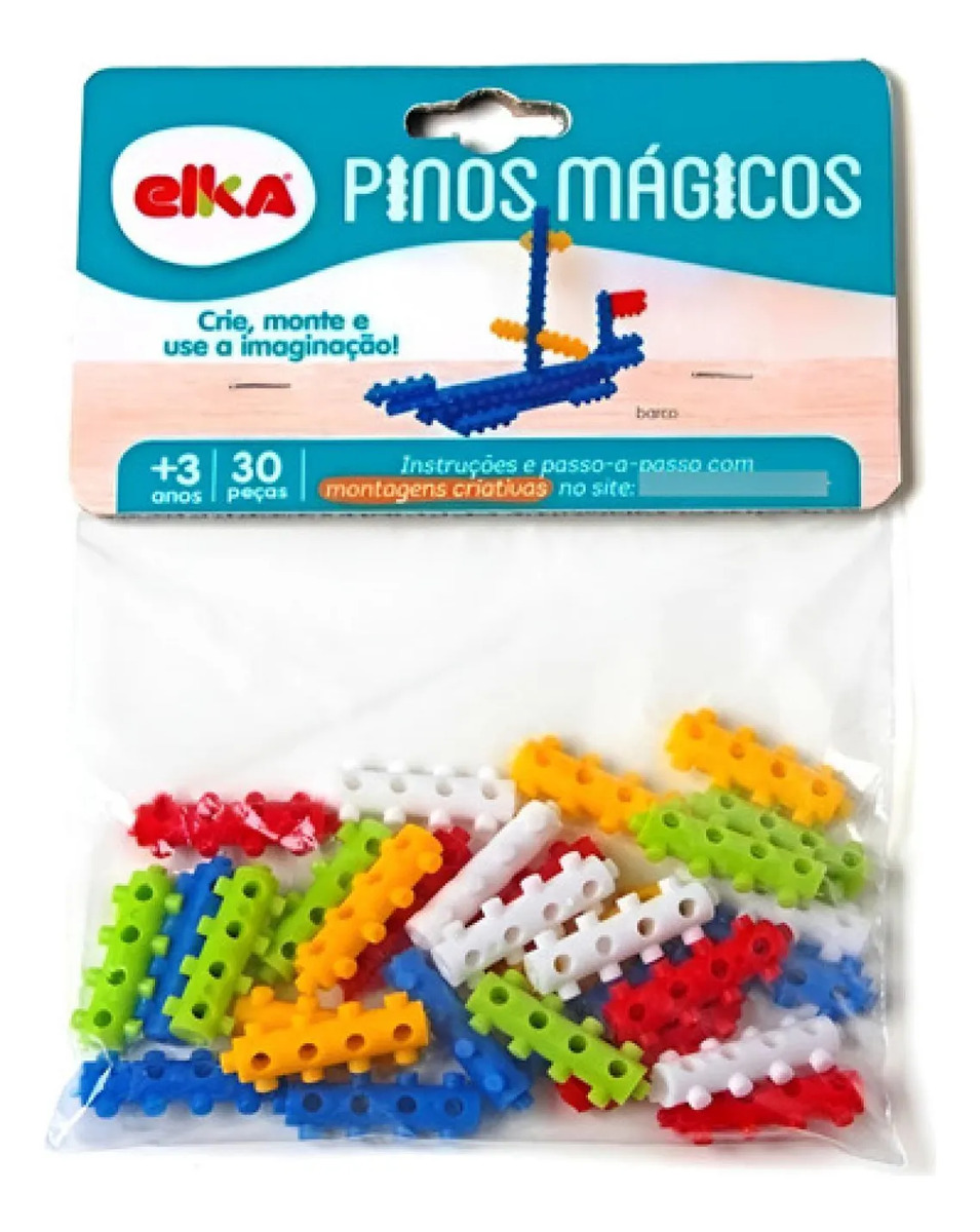 Brinquedo Para Montar Pinos Magicos 30 Pecas - Elka  60