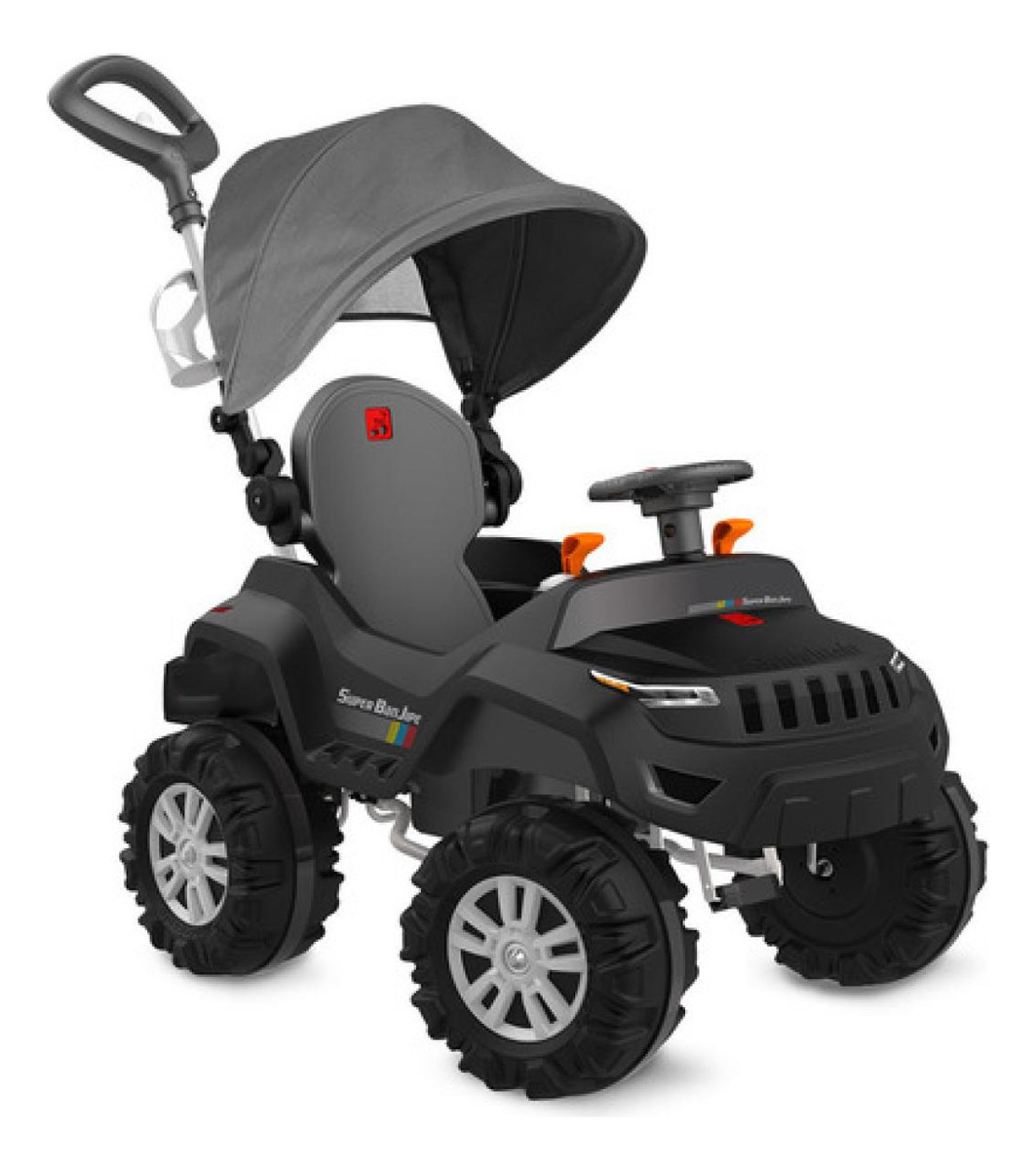 Super Banjipe Reclinável Com Capota Passeio E Pedal 587 Pret Preto/cinza