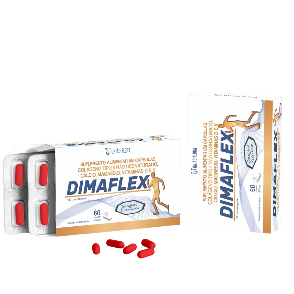 Kit 3 Dimaflex Colágeno Tipo 2+cálcio+magnésio+ Vit D E K