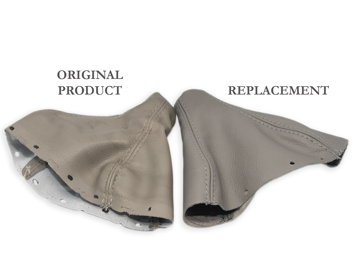 Soufflet Levier De Vitesse Cuir Gris/beige Neuf Pour Renault Scenic 2 (2003-2009)