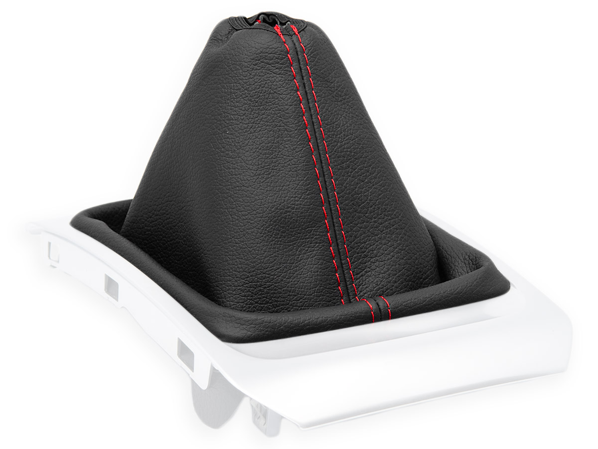 FITS CITROEN C4 PICASSO 2006+ LEATHER GEAR GAITER red st CUSTOM NEW