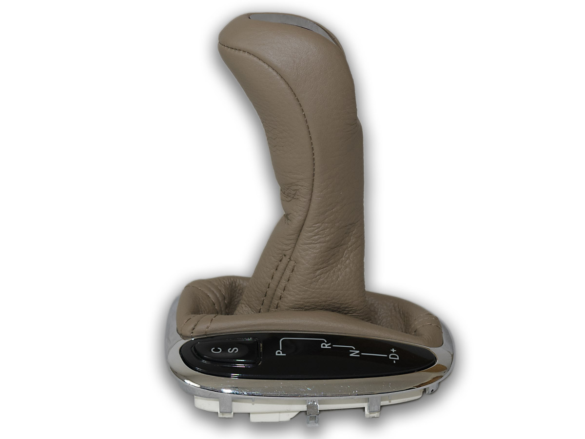 Soufflet De Levier De Vitesse En Cuir Véritable Pour Mercedes W203 (2000-2004) - Coutures Blanches - Pièce De Rechange