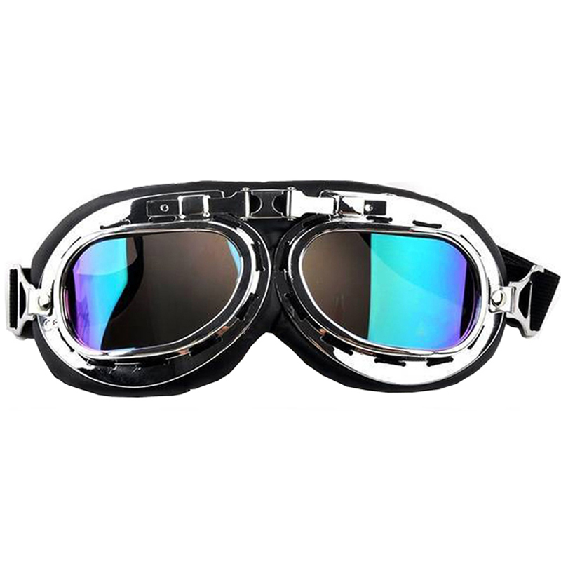 GOGLE RETRO NA MOTOR MOTOCYKL KOLOROWA LUSTRZANKA