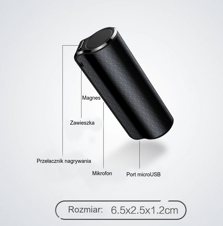 DYKTAFON REJESTRATOR PODSŁUCH - 25 DNI NAGRYWANIA