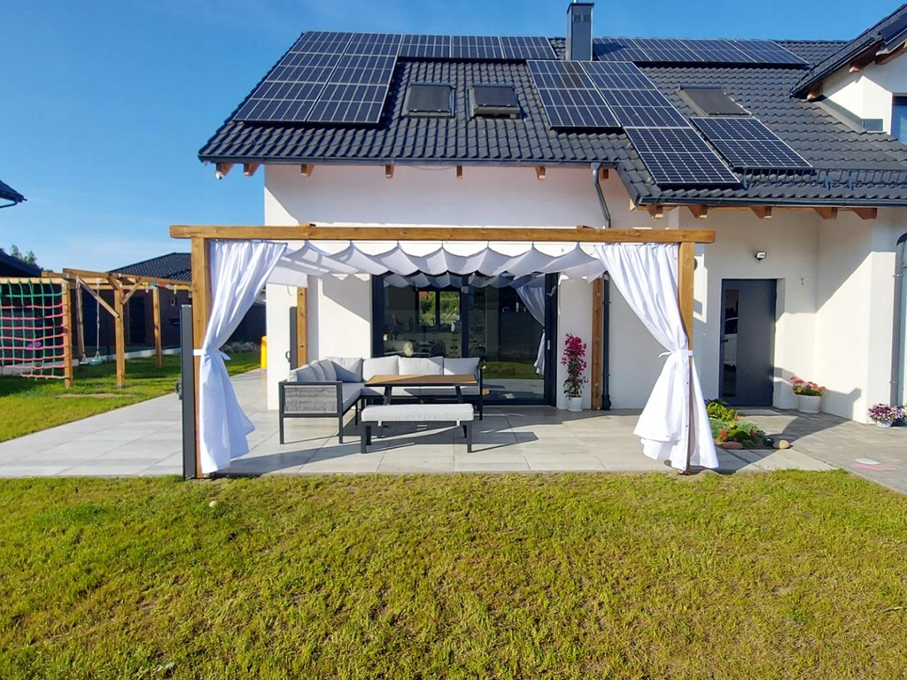 ROLETA RZYMSKA PRZECIWSŁONECZNA WODOSZCZELNA ROZSUWANA ZWIJANA BIAŁA 3X5