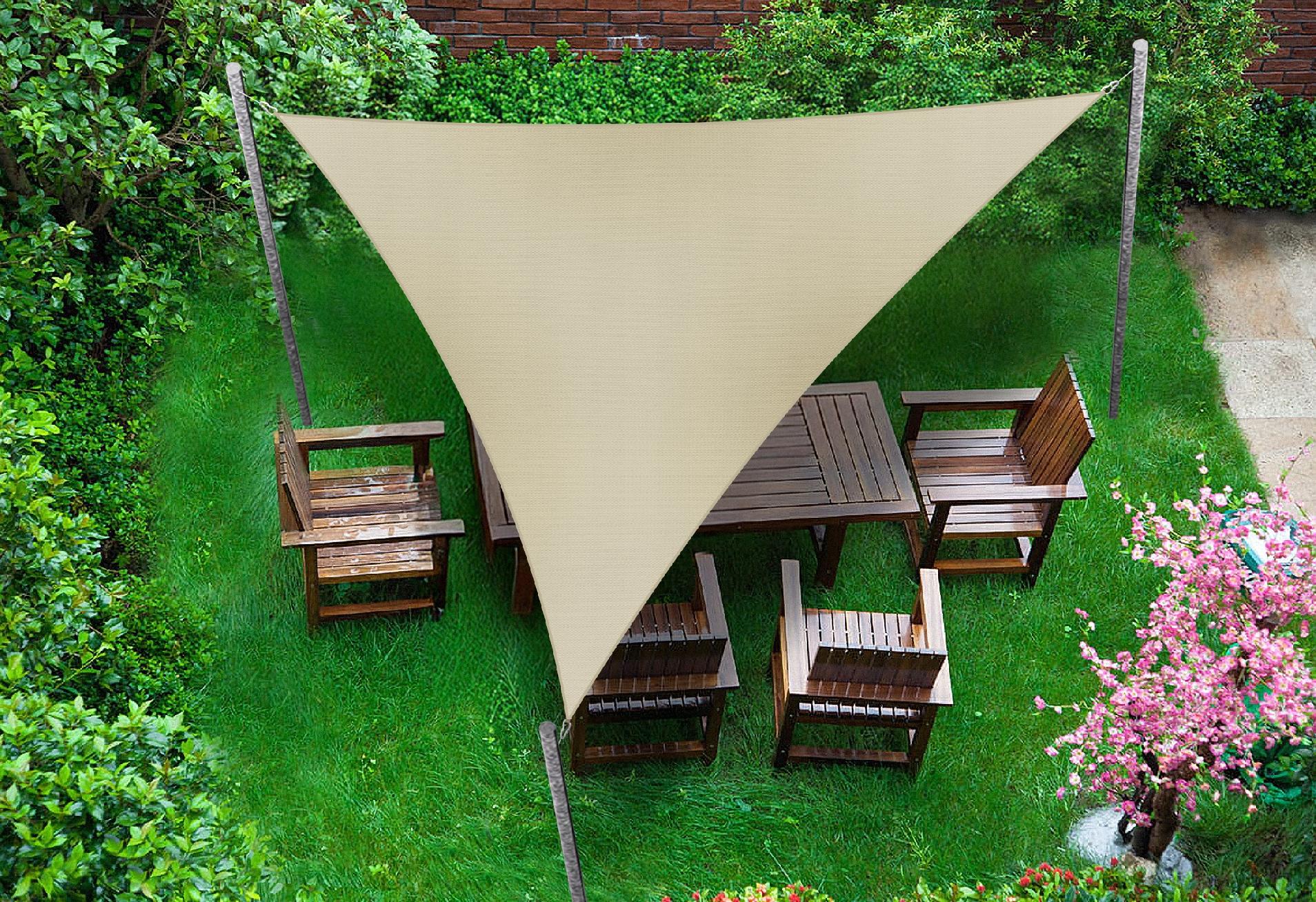 ŻAGIEL PRZECIWSŁONECZNY WODOSZCZELNY PREMIUM TRÓJKĄT BEŻOWY 1,4X1,4X2,0