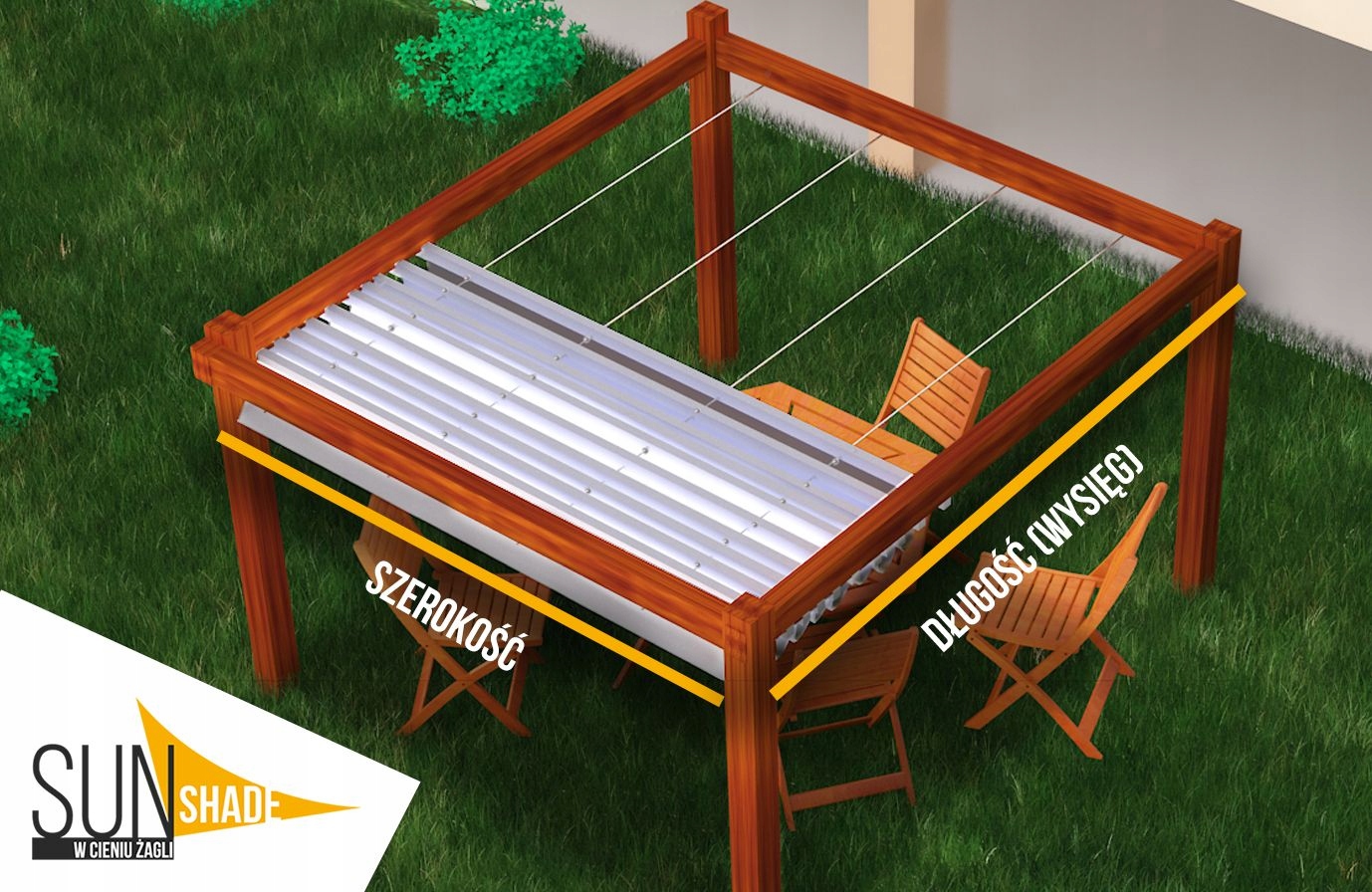 ZESTAW DO MONTAŻU ZEWNĘTRZNYCH ROLET RZYMSKICH POZIOMYCH DO MURU- DUŻY