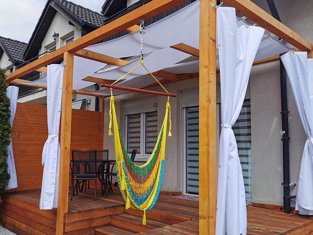 PAS ALTANOWY ŻAGIEL PRZECIWSŁONECZNY WODOSZCZELNY NA PERGOLĘ BIAŁY 0,4X5