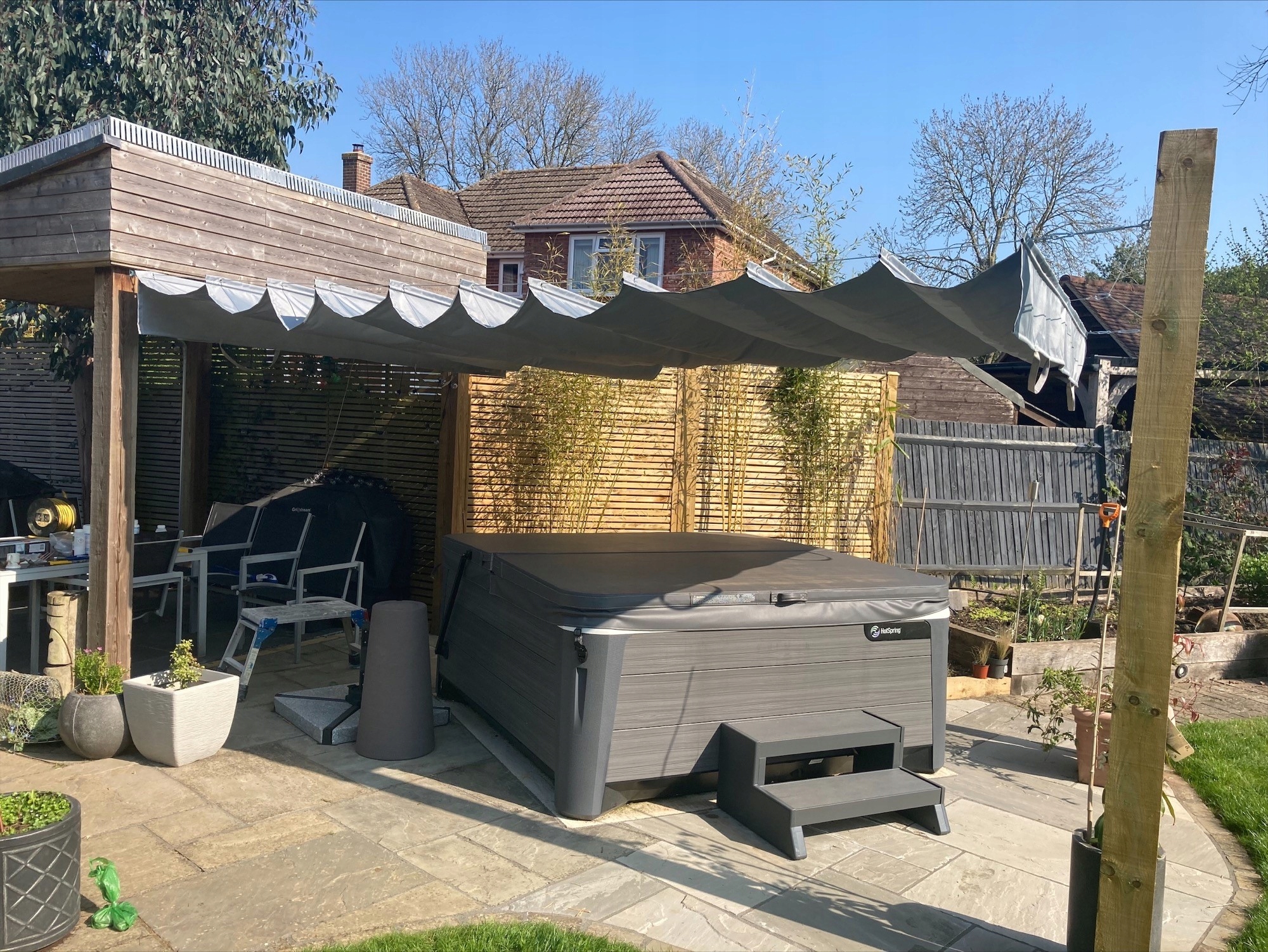 ROLETA RZYMSKA PRZECIWSŁONECZNA WODOSZCZELNA ZWIJANA NA DACH SZARA 2,5X3