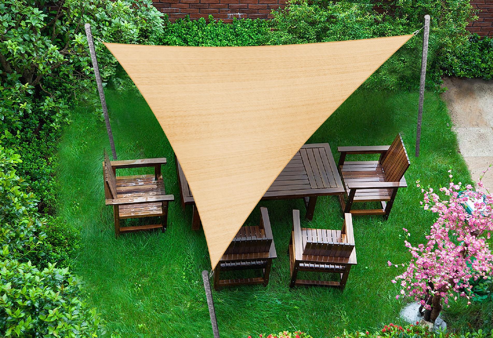 ŻAGIEL PRZECIWSŁONECZNY OGRODOWY BARDZO MOCNY HDPE TRÓJKĄT PIASKOWY 7X7X7