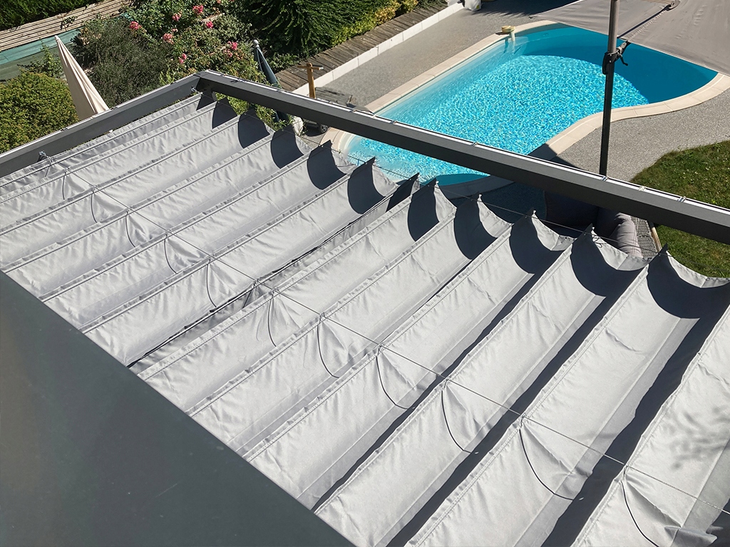 ROLETA RZYMSKA PRZECIWSŁONECZNA WODOSZCZELNA ROZSUWANA ZWIJANA SZARA 3X5