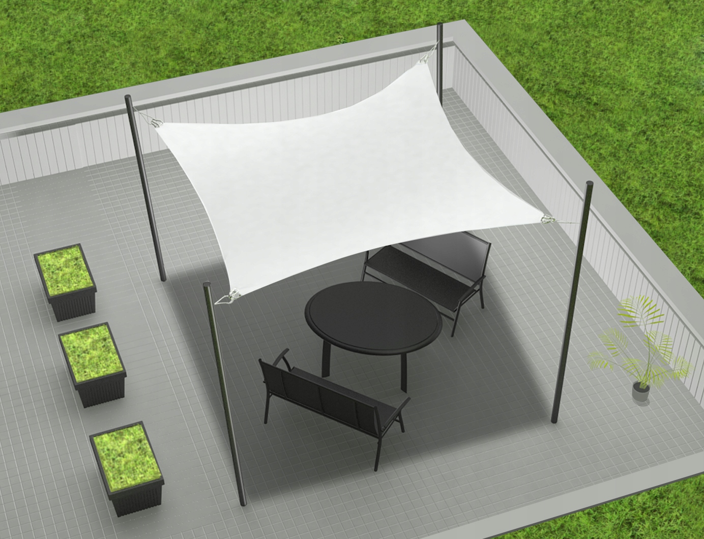 ŻAGIEL OGRODOWY - KWADRAT 4,2X4,2M