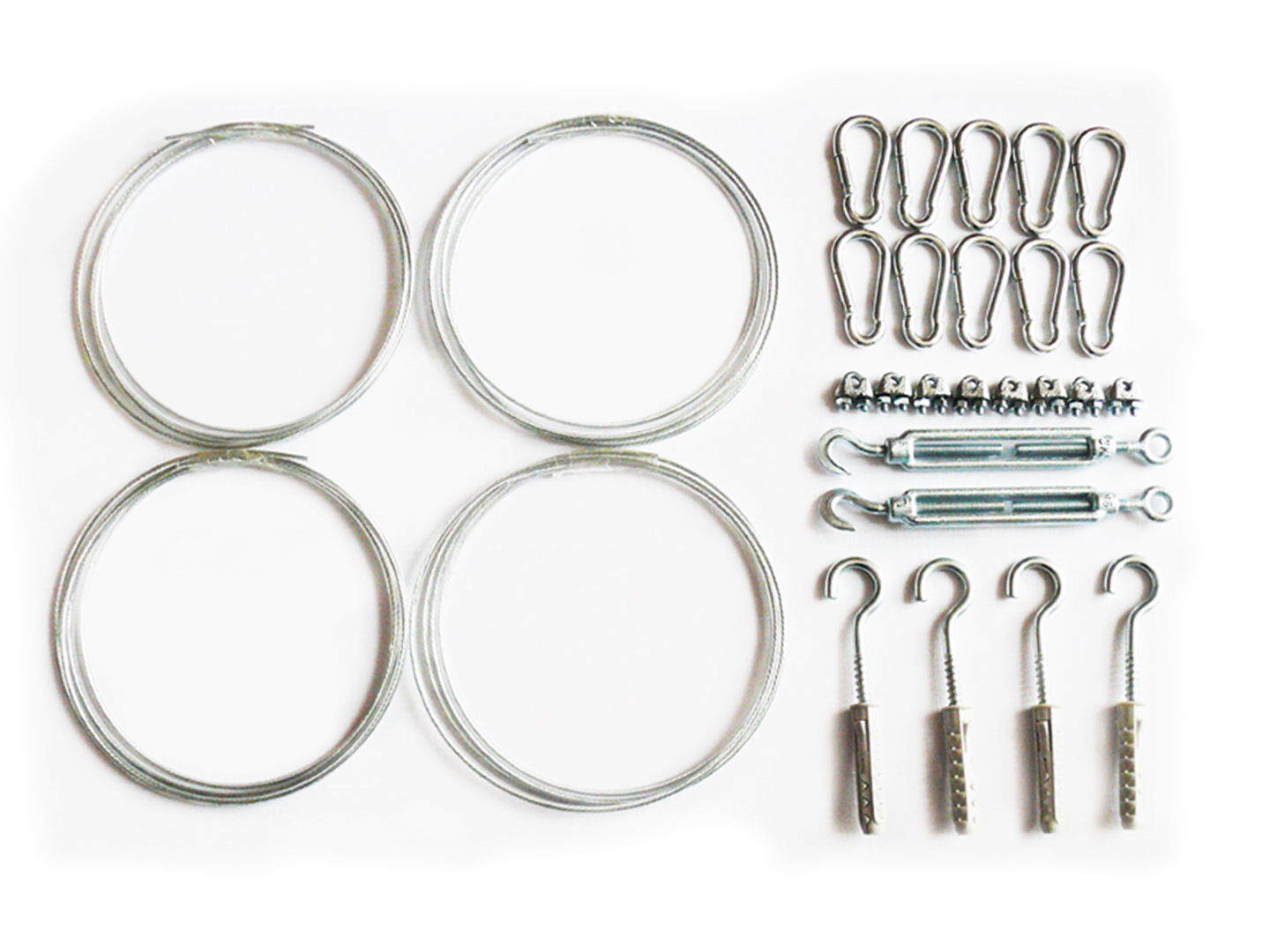 ZESTAW DO MONTAŻU ŻAGLI PRZECIWSŁONECZNYCH KWADRAT PROSTOKĄT DO MURU BETONU