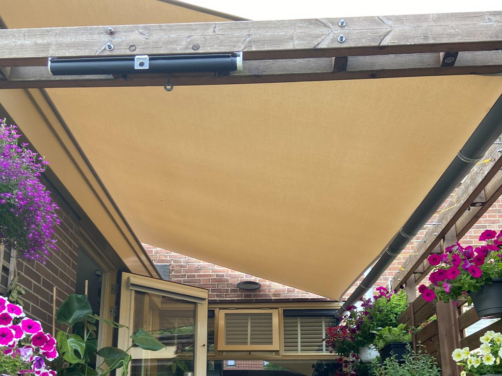 ŻAGIEL PRZECIWSŁONECZNY WODOSZCZELNY PREMIUM DO OGRODU NA TARAS BEŻOWY 2X2