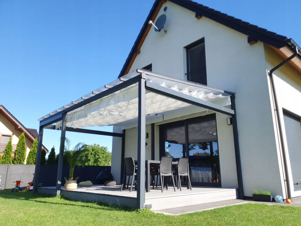 ROLETA RZYMSKA PRZECIWSŁONECZNA WODOSZCZELNA ROZSUWANA ZWIJANA BIAŁA 4X4