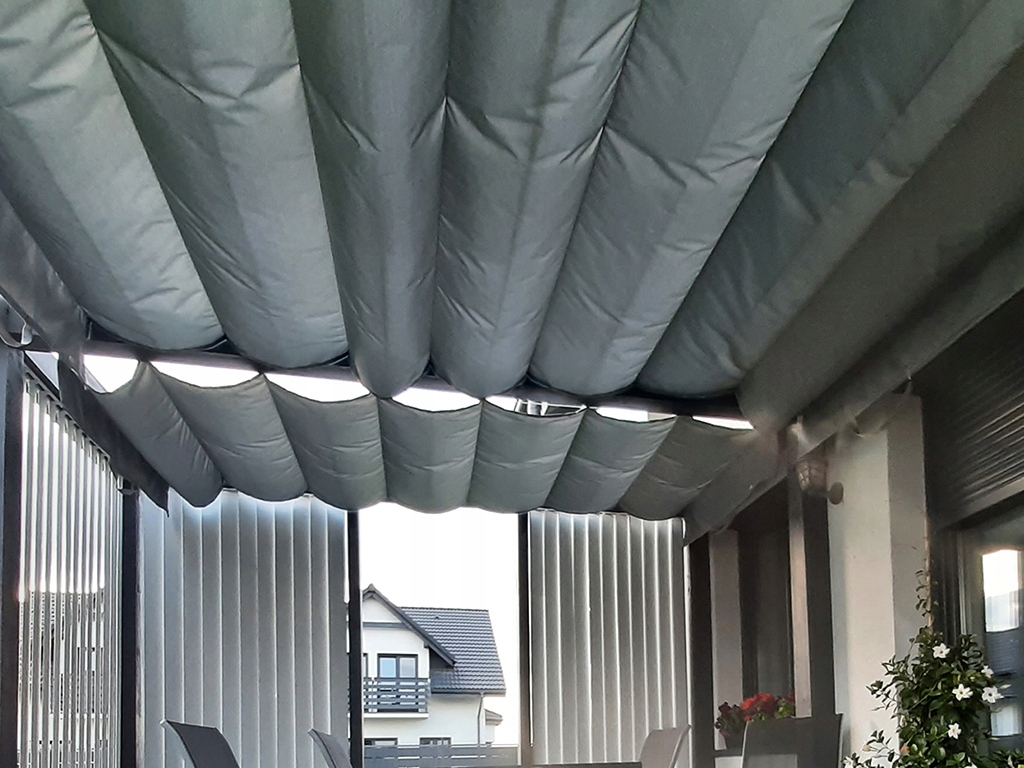 ROLETA RZYMSKA PRZECIWSŁONECZNA WODOSZCZELNA ZWIJANA NA DACH SZARA 2,5X3