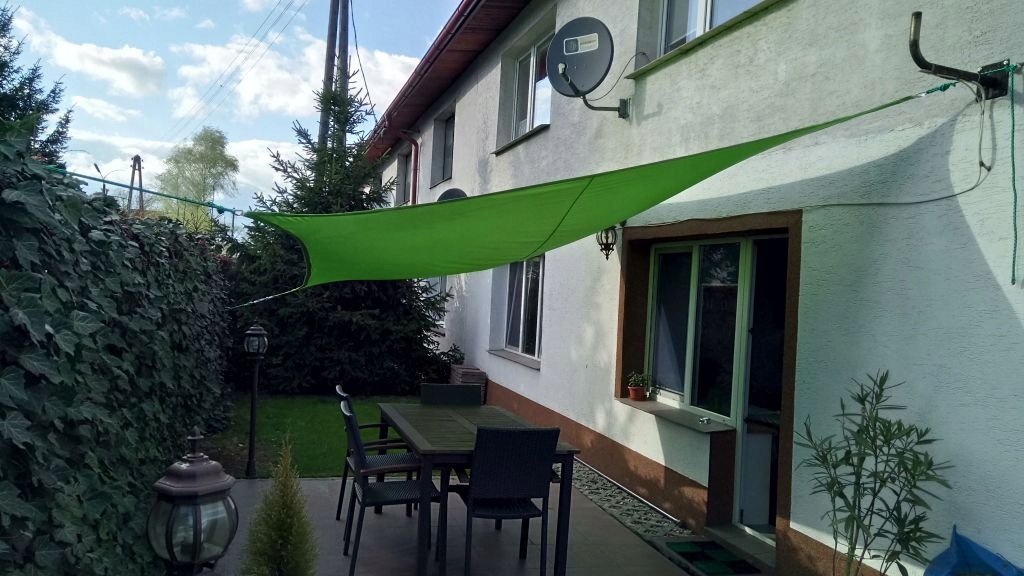 ŻAGIEL PRZECIWSŁONECZNY WODOSZCZELNY DO OGRODU NA TARAS PREMIUM ZIELONY 3X5