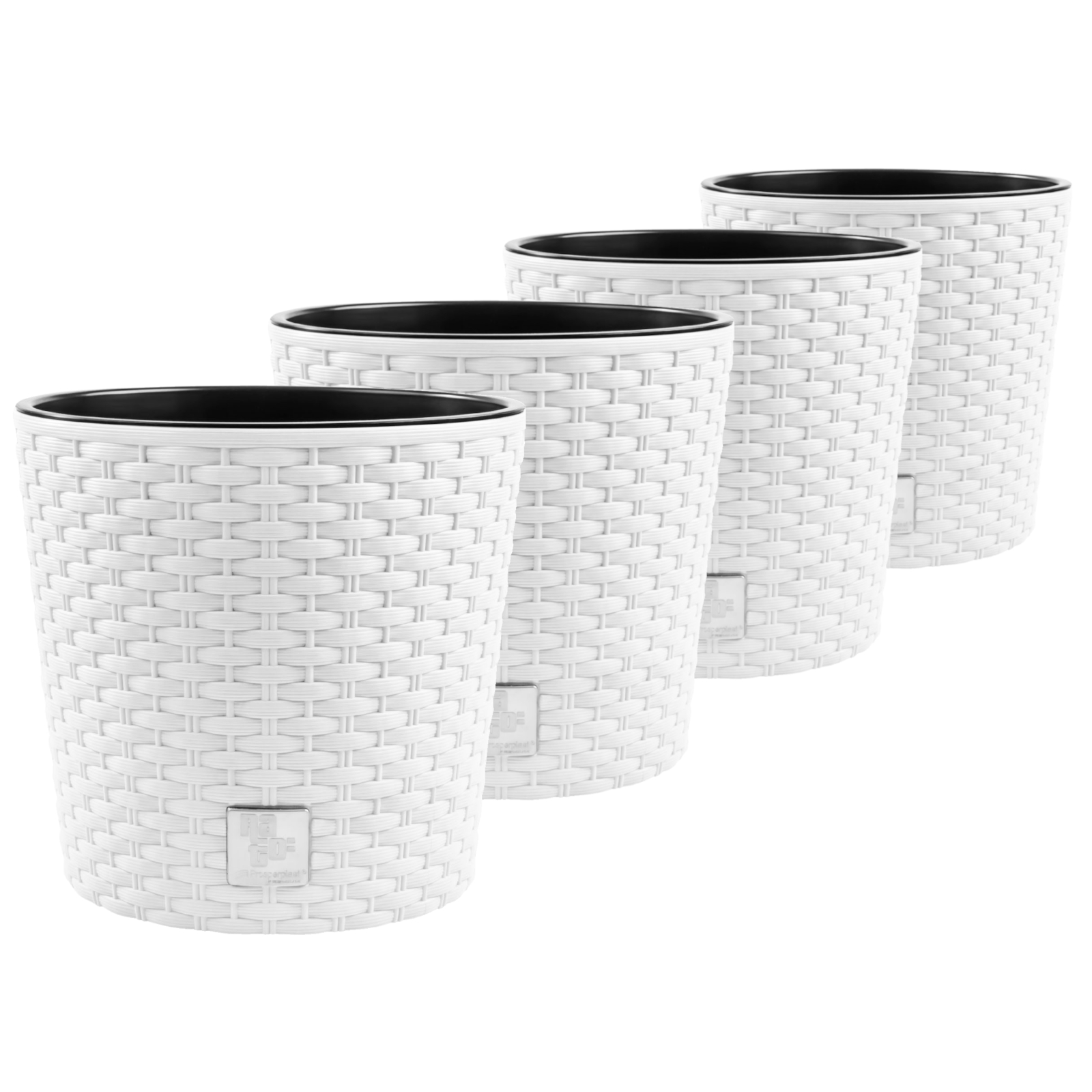 Prosper Plast Rato-Blumentopf, 11,4 Liter – Weiß, 20x20x37,6 Cm, Mit Einsatz