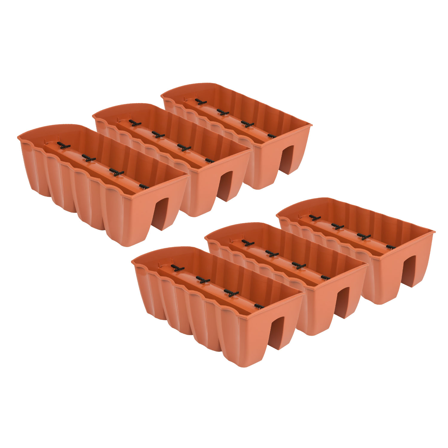 6x Blumenkasten 60cm Hngetopf Blumentopf Balkontopf Gelndertopf  Terrakotta | eBay.de