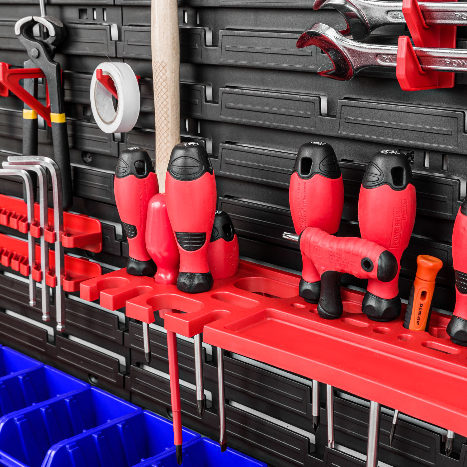 Werkzeugwand 1152 x 780 mm - Lagersystem SET Werkzeughaltern und 42