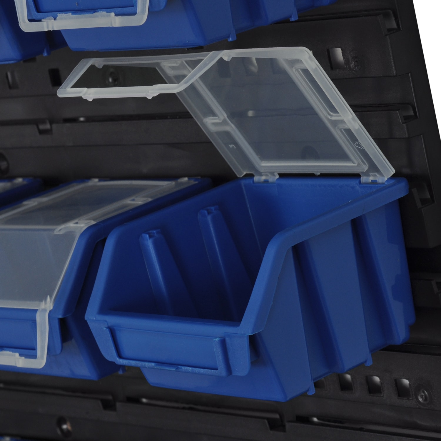 Stapelboxen Werkzeugwand 60 Boxen mit Deckel Montagewand Blau | eBay