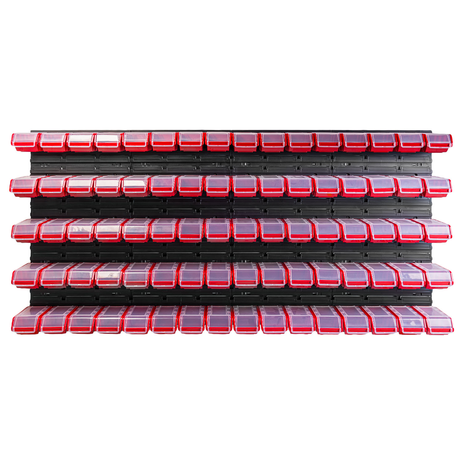 Stapelboxen Wandregal Sichtlagerkästen 8 x Wandregal Lagersystem 52 Boxen rot