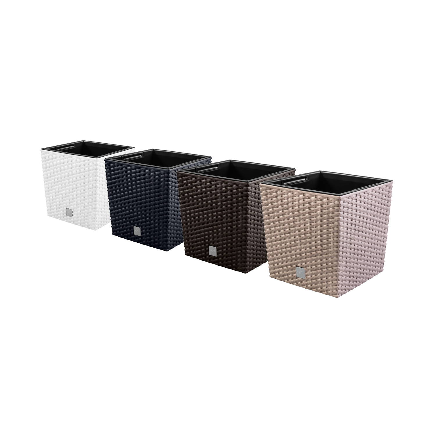 Flowerpot + Insert Flower Pot Rattan Rato Low DRTS200L Anthracite eBay