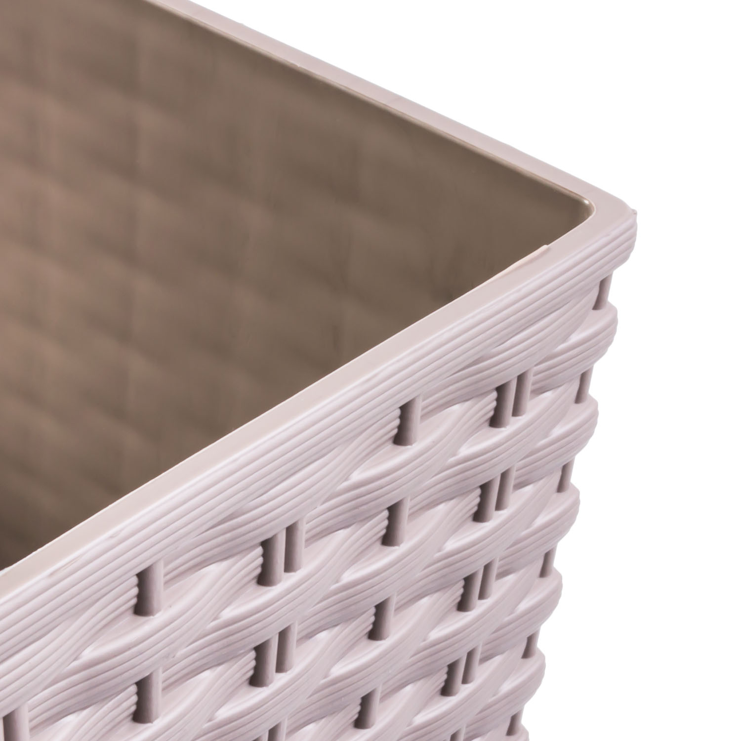 91,5 Liter Pflanzkübel Blumenkübel In Rattan-Optik Inkl. Einsatz Braun - Foto 11