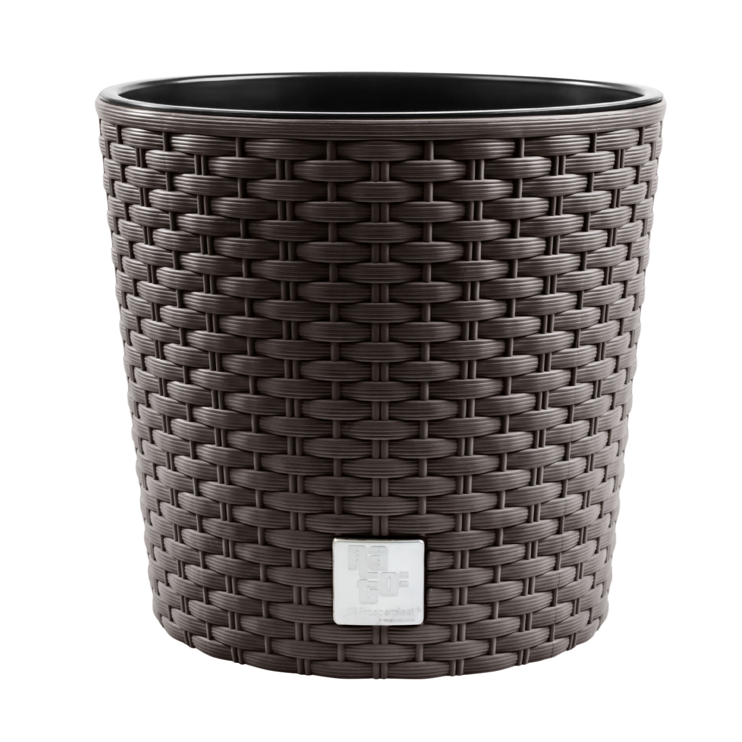 Flower Pot Rattan Look Planter Round 25cm Braun Insert eBay