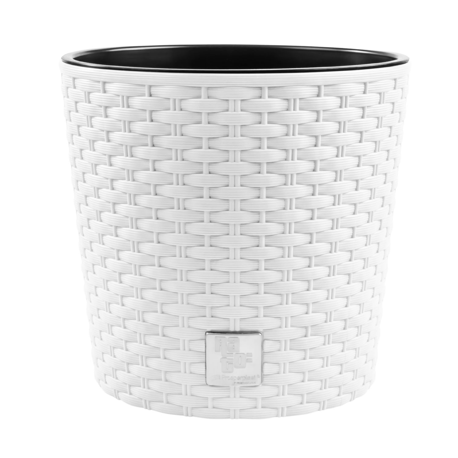 Flower Pot Rattan Look Planter Round 30cm White Insert 5905197957272 eBay